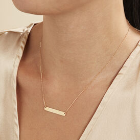 Damen Halskette Gold 375 Balken gravierbar Esja - Ketten mit Anhänger Damen | OROVIVO
