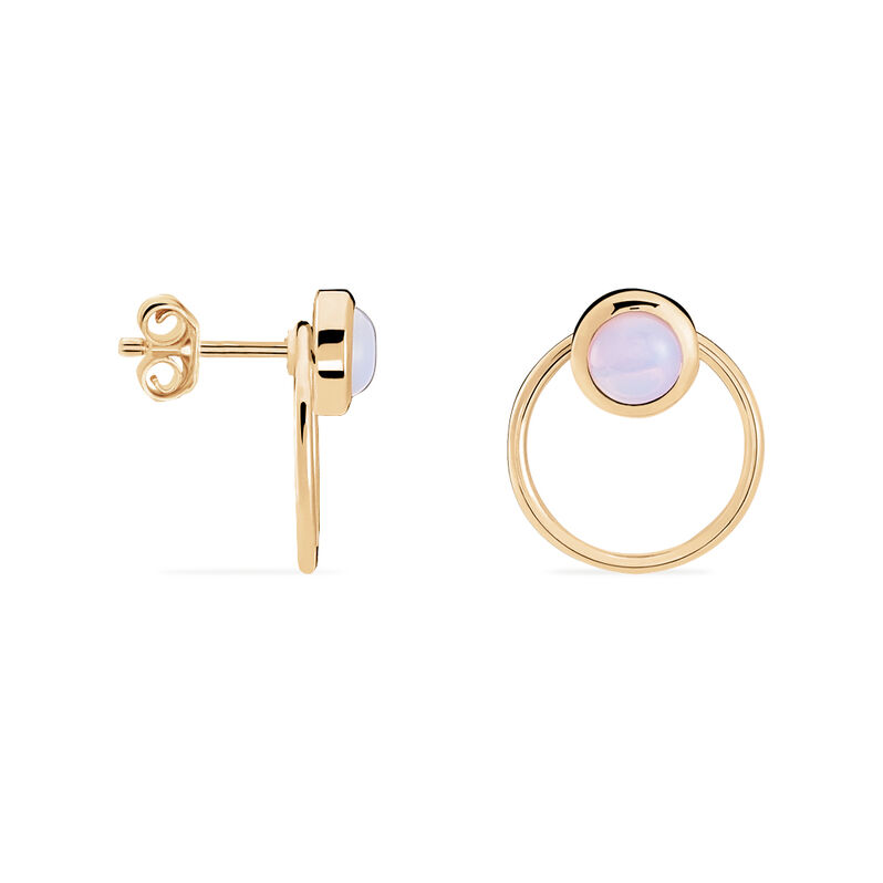 Bijoux D'oreilles Adhara Plaque Or Jaune Opale - Spannringe Damen | OROVIVO