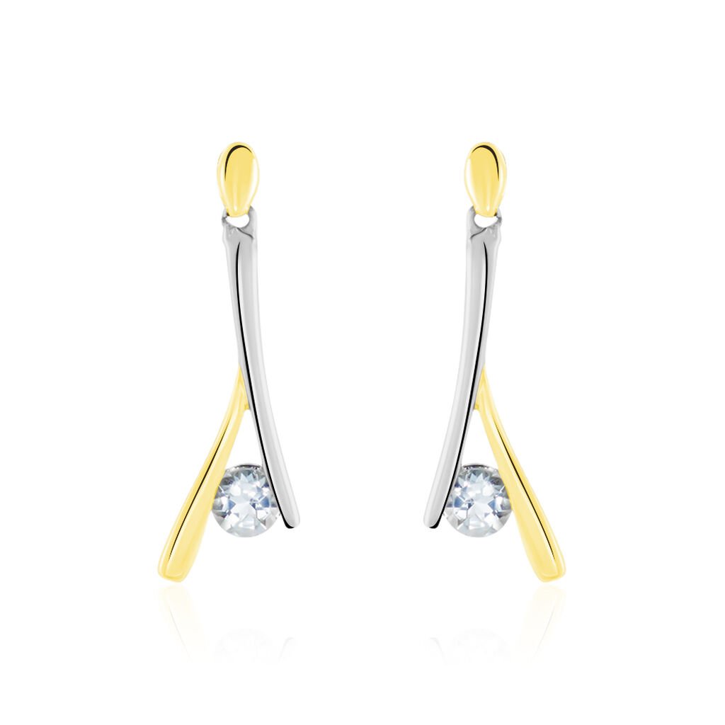 Boucles D'oreilles Pendantes Madli Or Bicolore Topaze - Spannringe Damen | OROVIVO