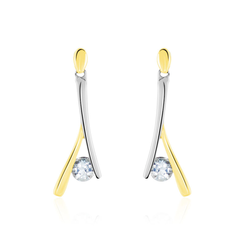 Boucles D'oreilles Pendantes Madli Or Bicolore Topaze - Spannringe Damen | OROVIVO