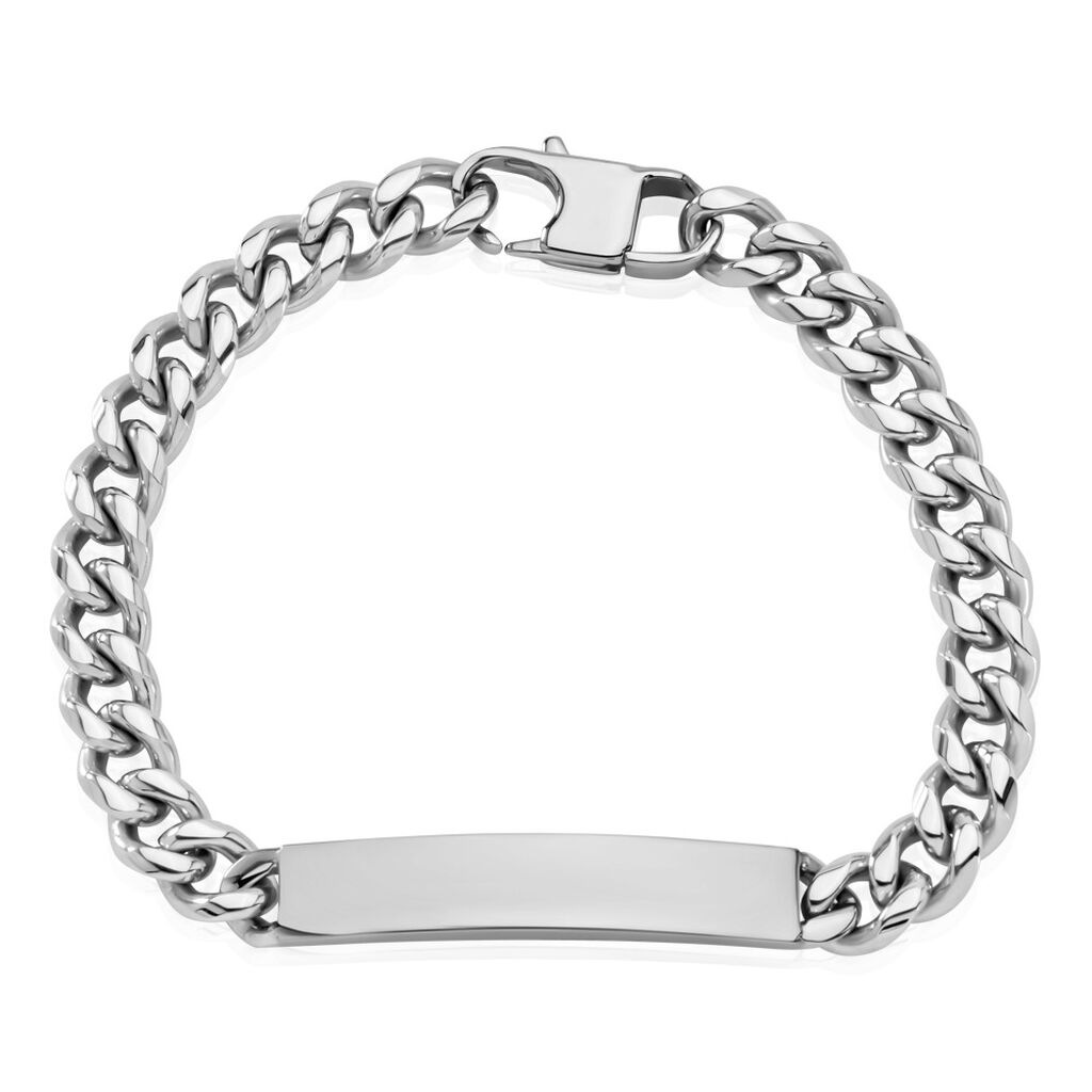 MATEO Herren ID Armband Edelstahl B 8 mm, ID Armband ohne Stein