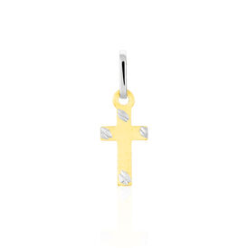 Kreuz Anhänger Silber 925 Bicolor Gold Silber Tamar - Kreuzanhänger Unisex | OROVIVO