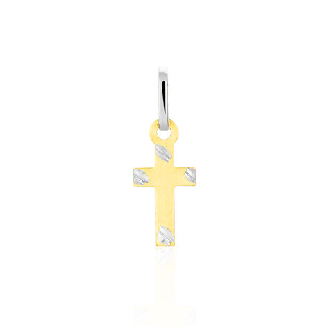 Kreuz Anhänger Silber 925 Bicolor Gold Silber Tamar - Schmuckanhänger Unisex | OROVIVO