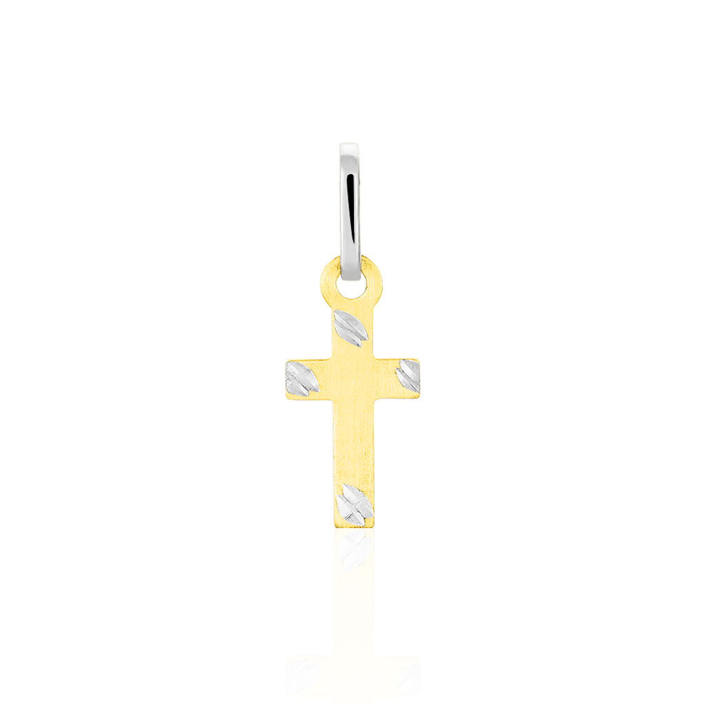 BARBARA KREUZ 5 Unisex Anh&auml;nger Silber Bicolor Gold/Silber 925 Religi&ouml;ses Kreuz