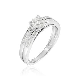 Damenring Weißgold 375 Diamanten 0.1ct Imponi - Ringe mit Edelsteinen Damen | OROVIVO
