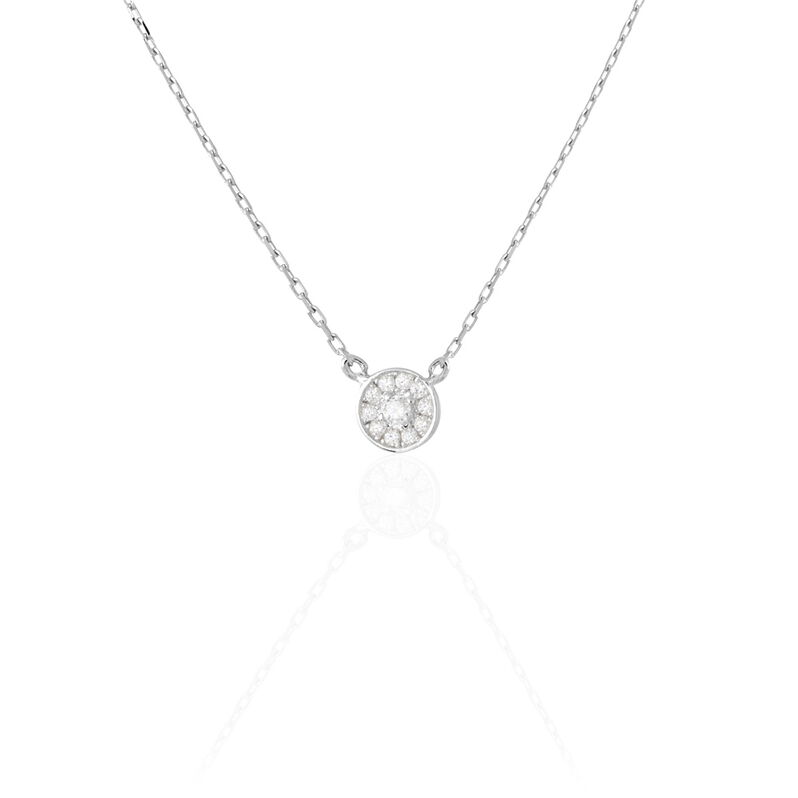 MINNA Damen Collier Silber 925 Zirkonia Wei&szlig; Kreis - Halsketten Damen | OROVIVO