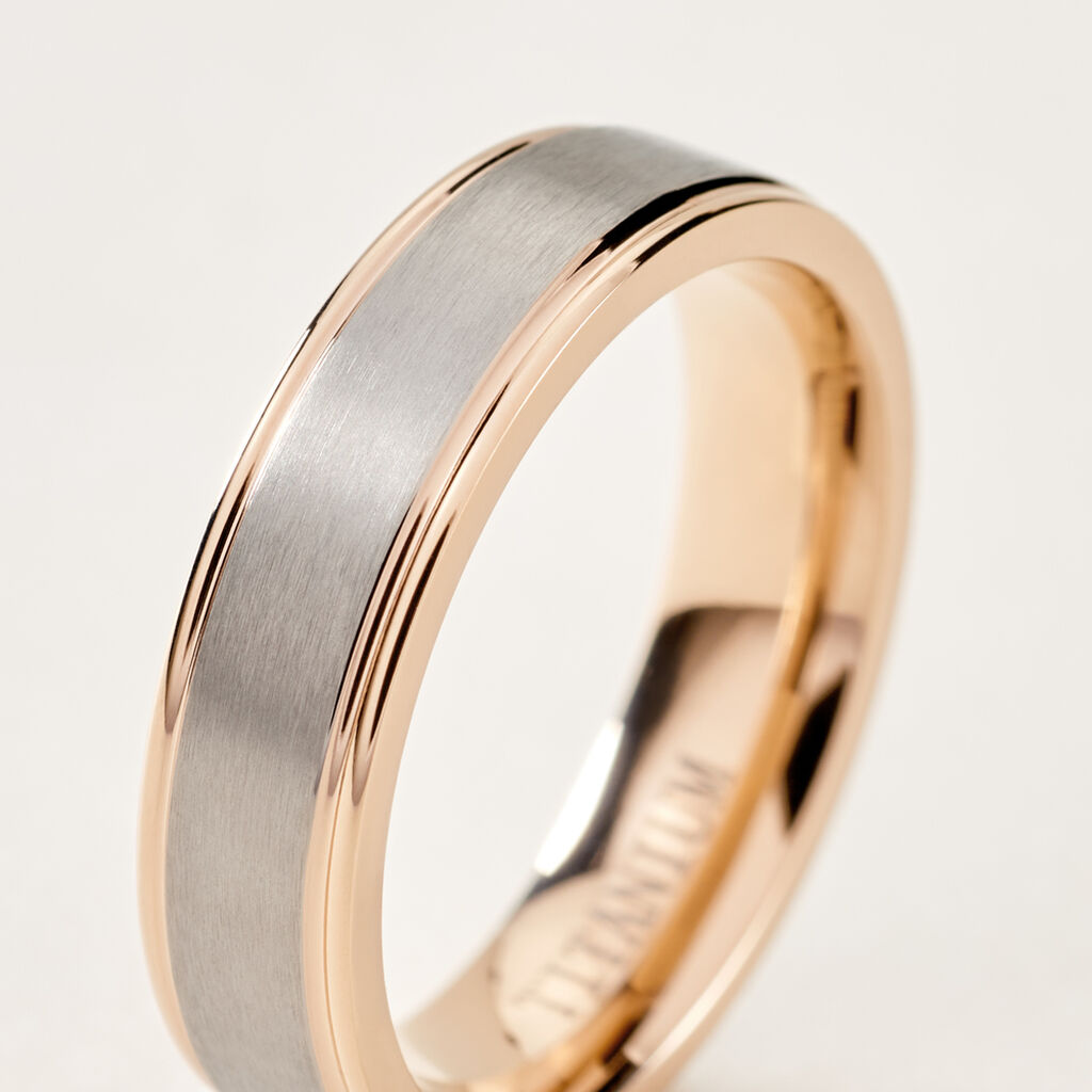 Damen Ring Titan Bicolor Silber/Roségold Ohne Stein Norah 5,00mm  - Ringe Damen | OROVIVO