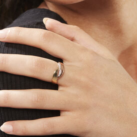 Damenring Gold 375 Tricolor Diamant 0,018ct - Ringe mit Edelsteinen Damen | OROVIVO