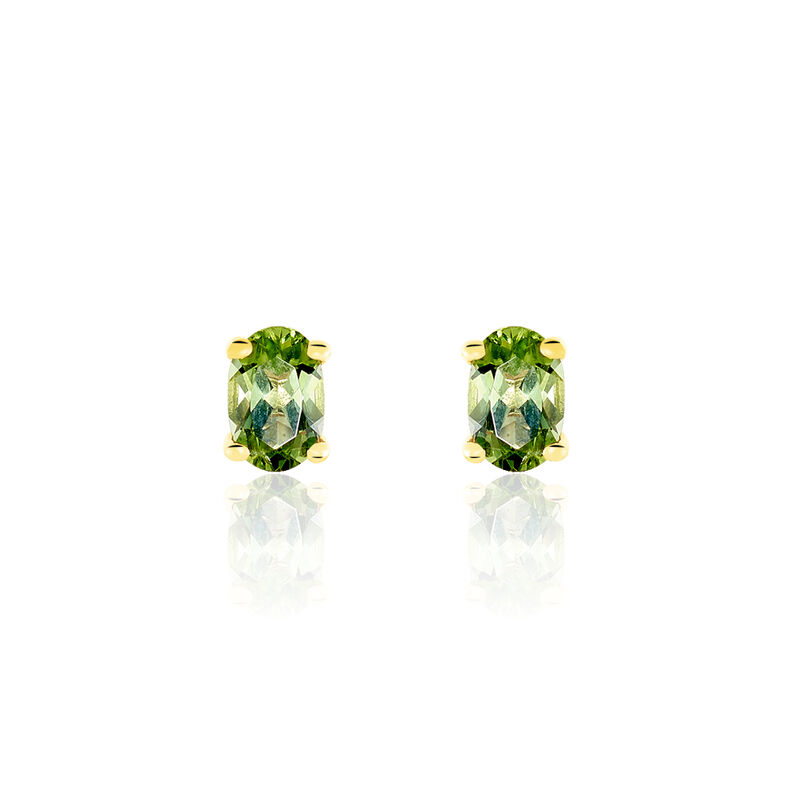 ELENEA Damen Ohrstecker Gold 375 (9 Karat) Peridot Gr&uuml;n 0,94 ct Oval - Ohrstecker Damen | OROVIVO