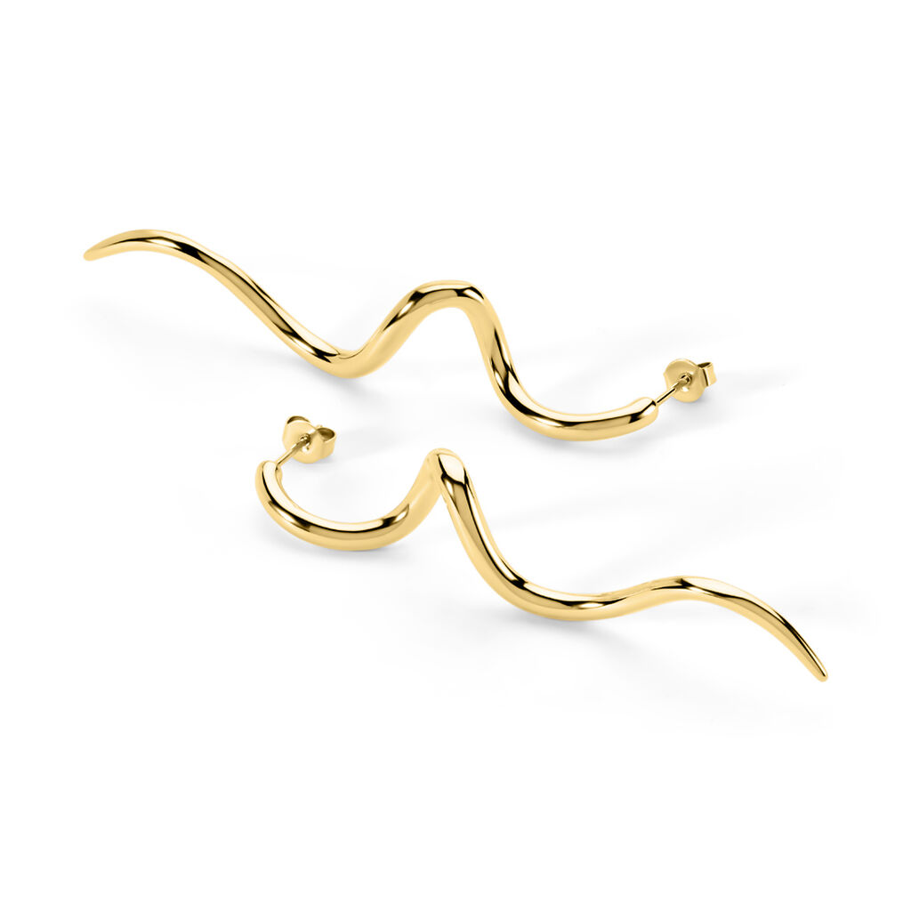 ARIA Damen Ohrringe Lang Edelstahl vergoldet