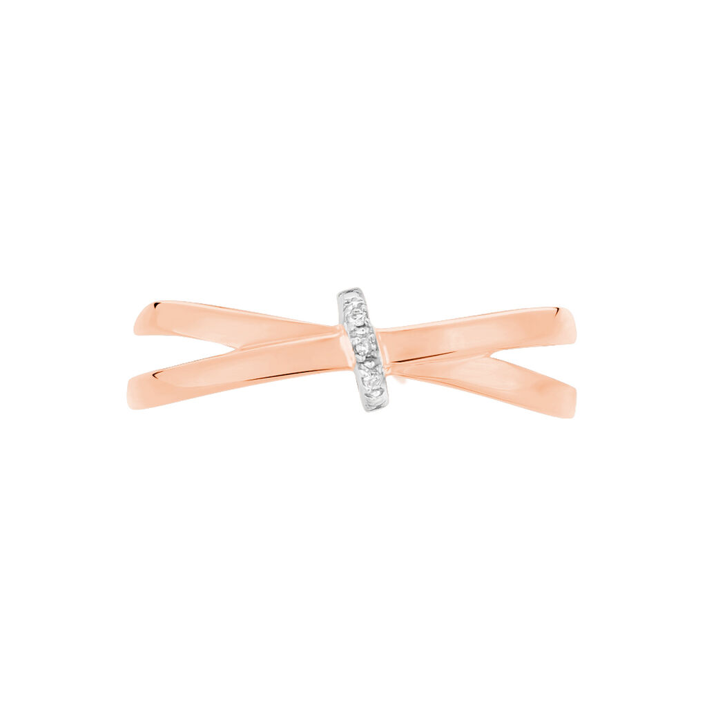 ILVIA Damen Ring Rosegold 375 (9 Karat) Diamant Wei&szlig; 0,01 ct Knoten