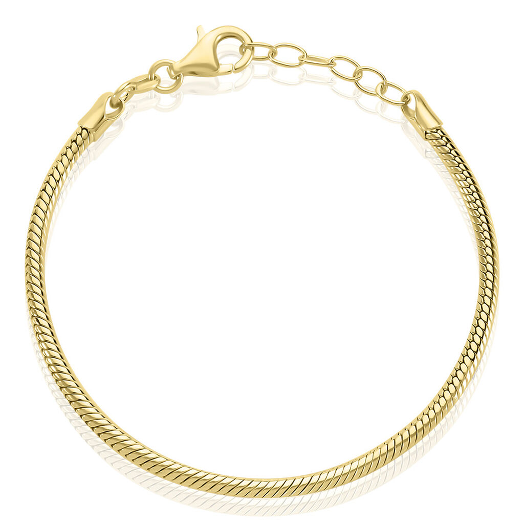 LEANDRA Damen Armband Silber vergoldet 925 B 3 mm, Armband ohne Stein