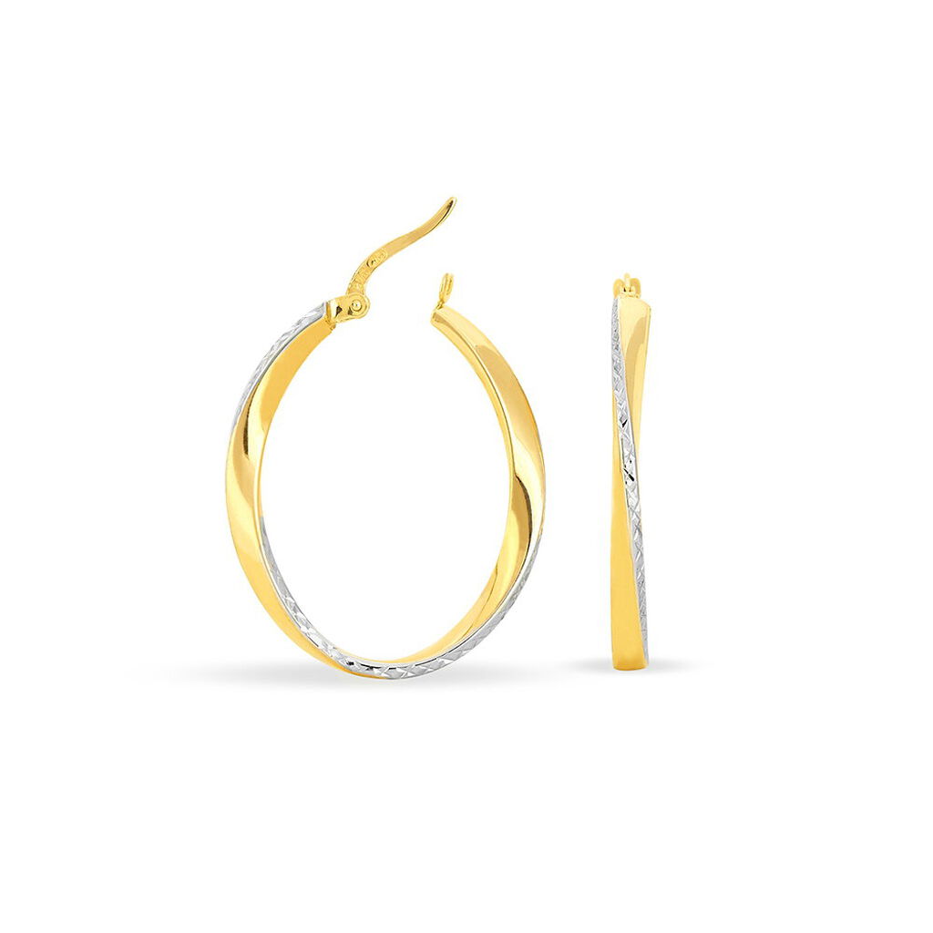 Damen Creolen Gold 375 Bicolor Diamantiert Doralynne - Creolen Damen | OROVIVO