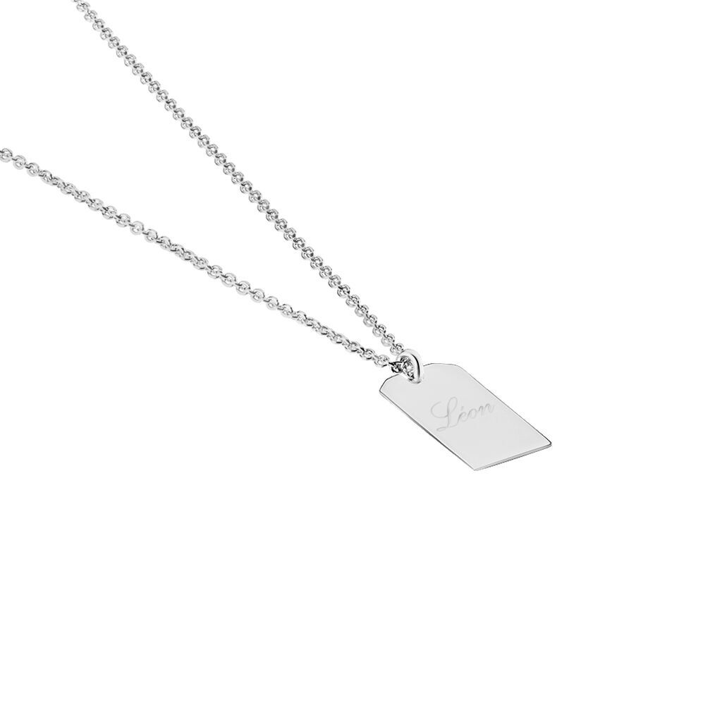 ODILE GRAVURPLATTE Unisex Collier Silber 925 Rechteckig