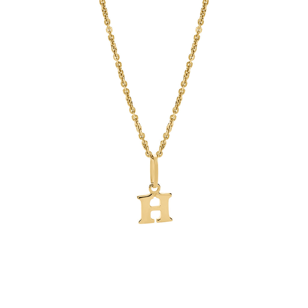 ALPHABET Unisex Anh&auml;nger Gold 375 (9 Karat) Buchstabe H