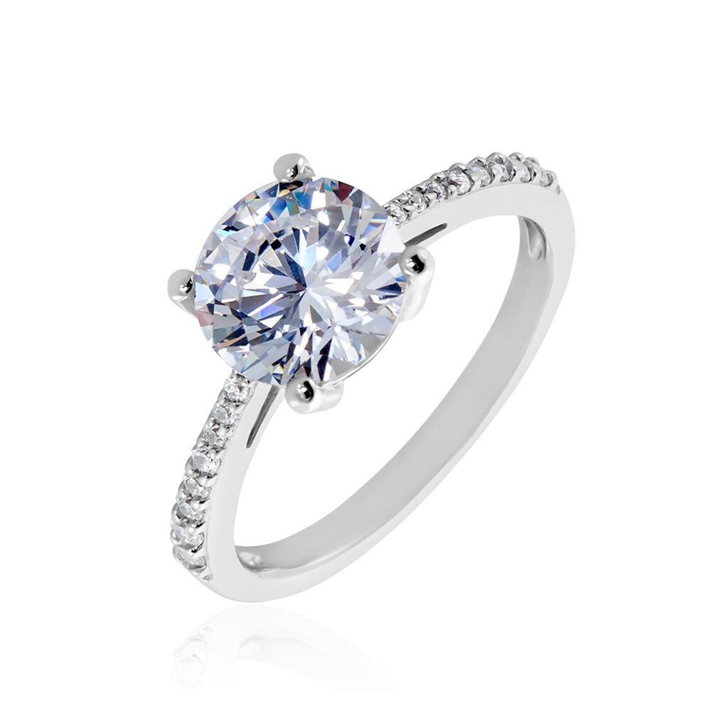 PAULINA Damen Ring Silber 925 Zirkonia Wei&szlig; 2,98 ct B 1,7 mm