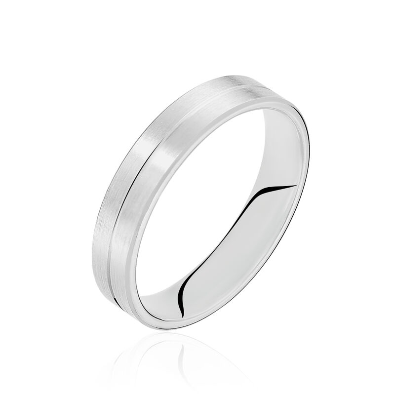 Alliance Marie-eva Ruban Plat Or Blanc - Spannringe Familie | OROVIVO