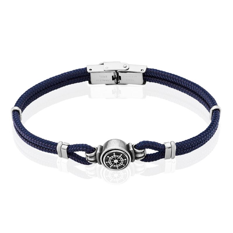 Herren Armband Stoff Blau Ruder B 6 mm - Armb&auml;nder mit Anh&auml;nger Herren | OROVIVO