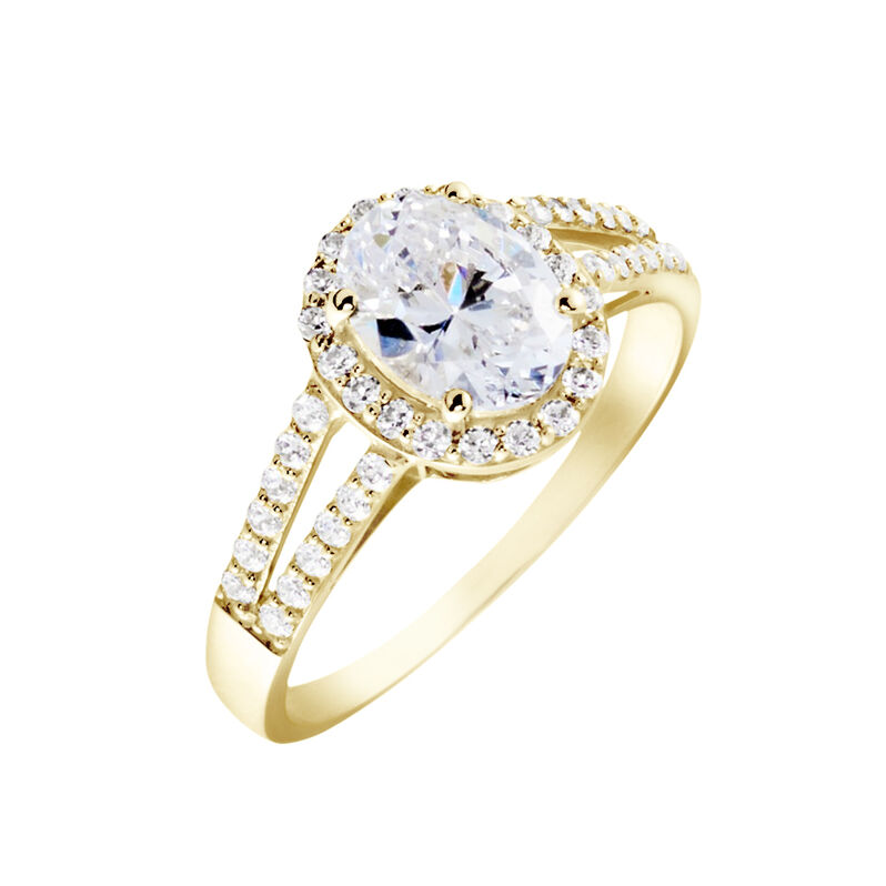 Anello Solitario Claire Oro Giallo Cubic Zirconia - Spannringe Damen | OROVIVO