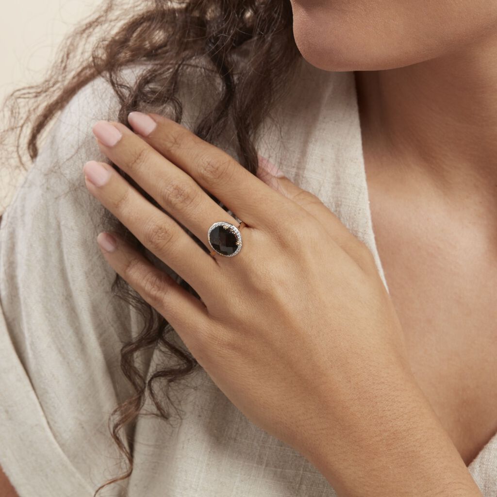 Bague Or Jaune Anna Quartz Et Oxydes - Spannringe Damen | OROVIVO