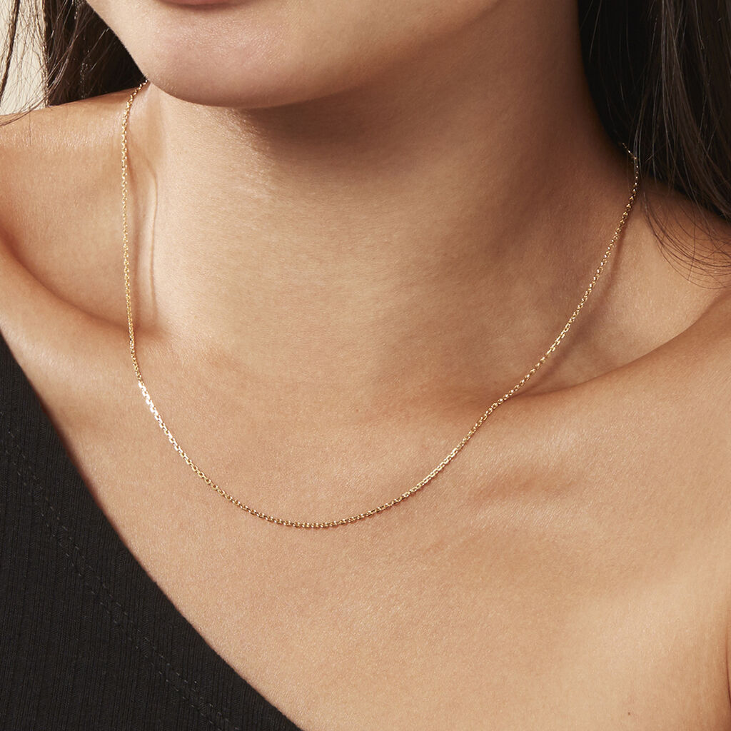 Damen Ankerkette Gold 585 Diamantiert  - Halsketten Damen | OROVIVO