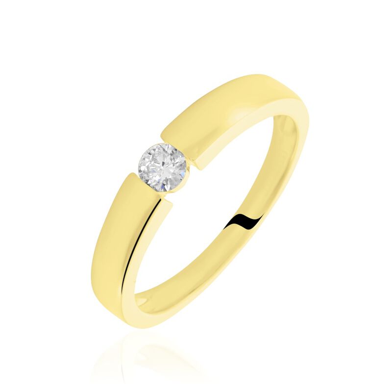 Valencia Damen Ring Gold 375 (9 Karat) Diamant Wei&szlig; 0,15 ct Kreis - Solit&auml;rringe Damen | OROVIVO