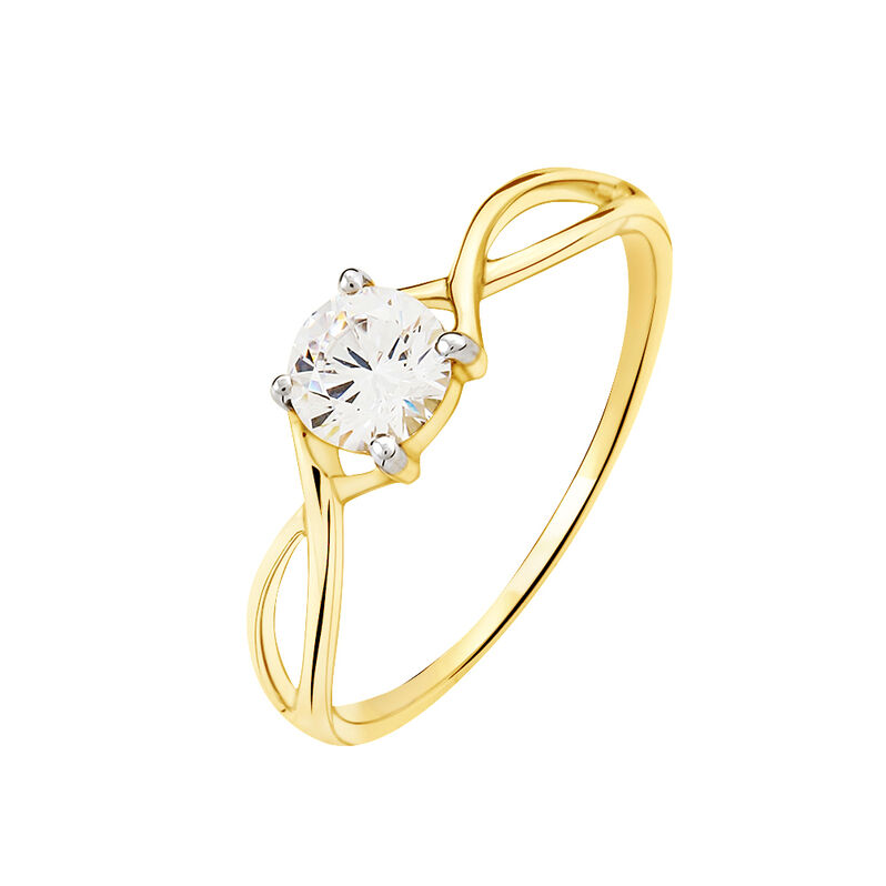 Anello Solitario Claire Oro Giallo Cubic Zirconia - Spannringe Damen | OROVIVO