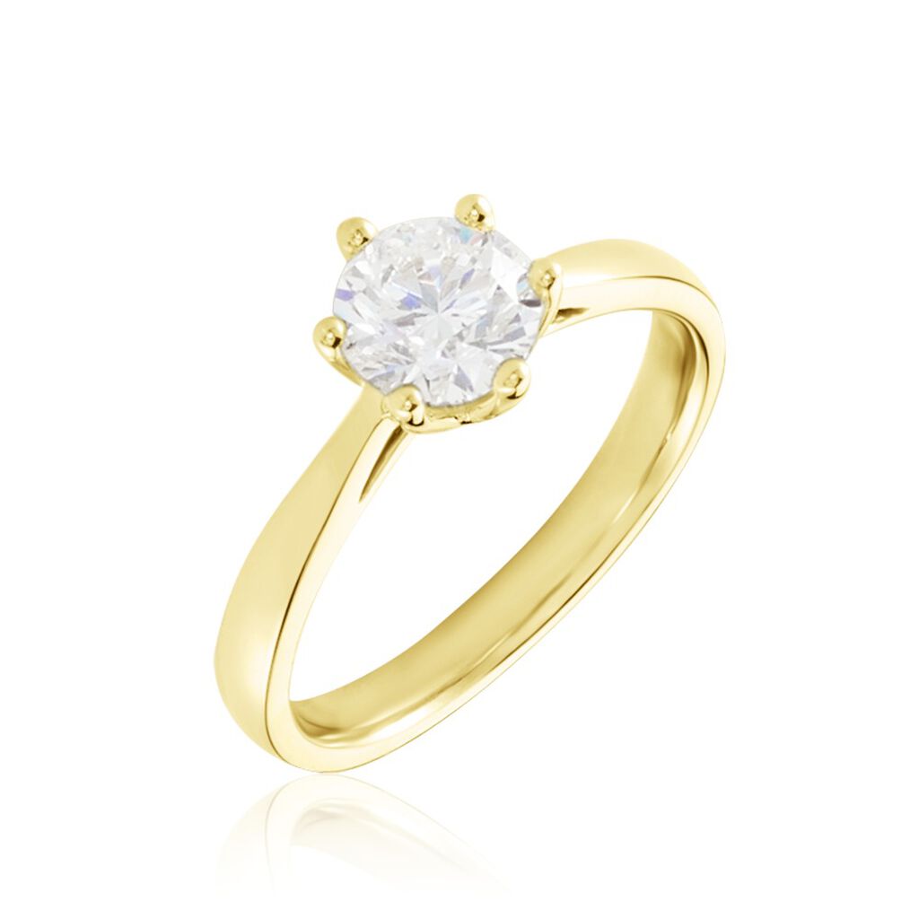 Sonate Damen Ring Gold 750 (18 Karat) Synthetischer Diamant Wei&szlig; 0,77 ct