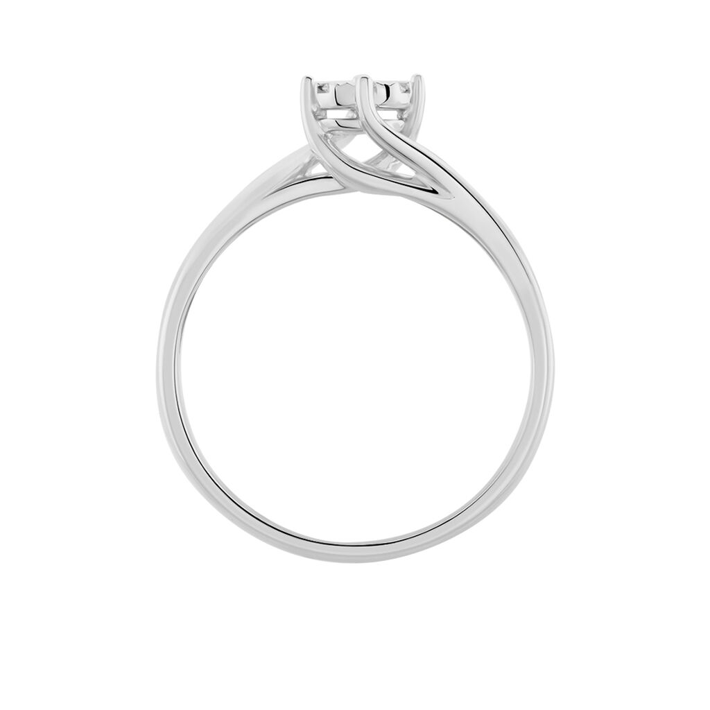 PETALI Damen Ring Wei&szlig;gold 750 (18 Karat) Diamant Wei&szlig; 0,04 ct