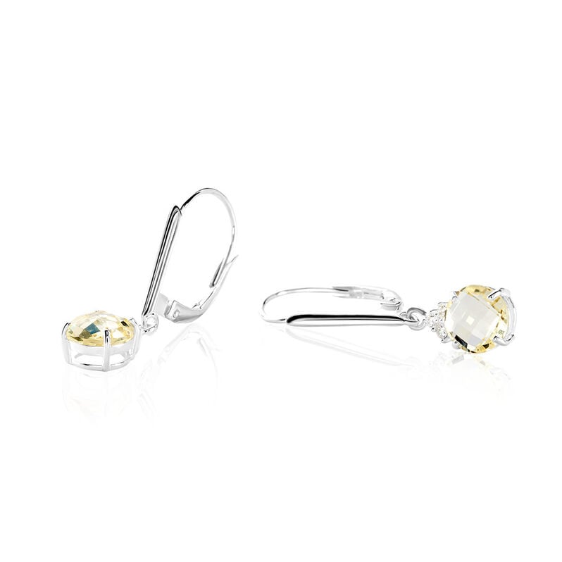 HADLEE Damen Ohrringe Lang Silber Silber 925 Glas Zitrone - Ohrringe mit Stein Damen | OROVIVO