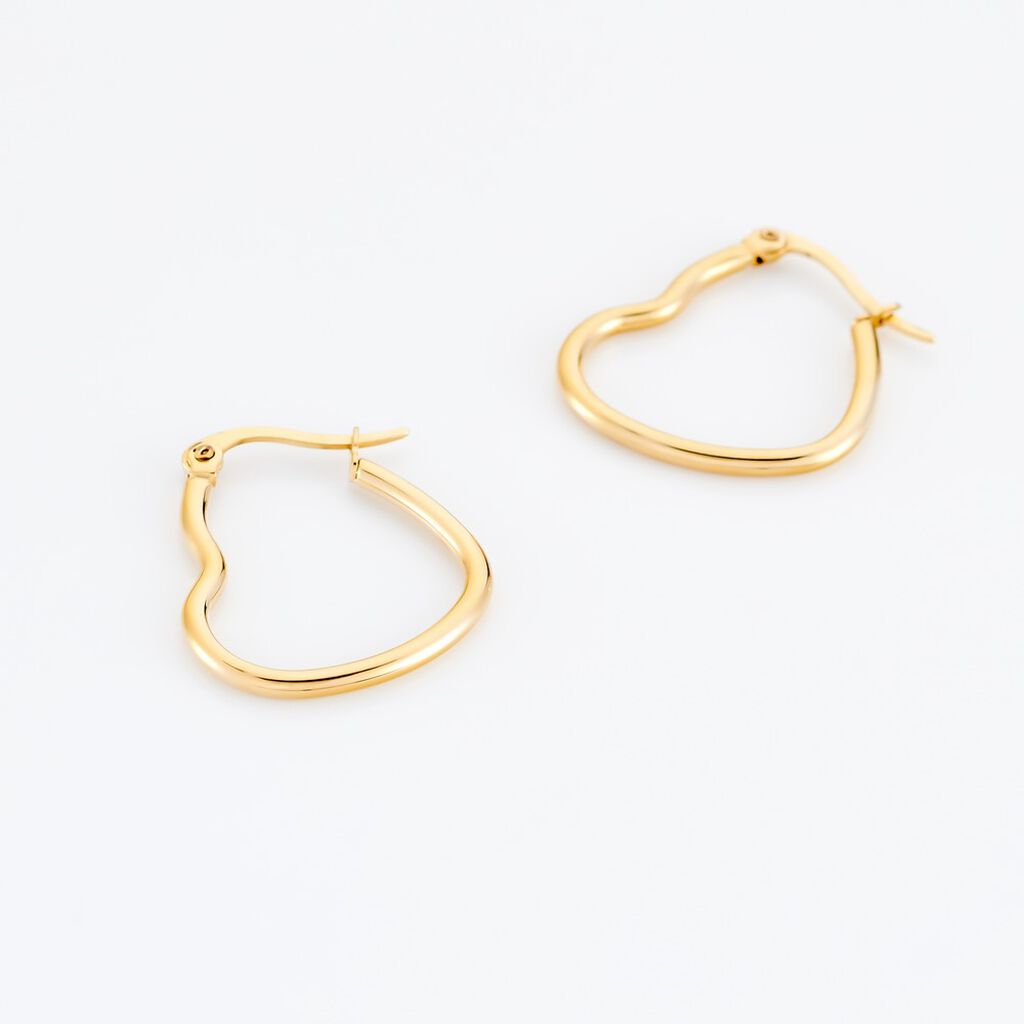 SCARLETTE Damen Creolen Edelstahl vergoldet Herz