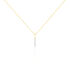 LINE 2 Damen Collier Gold Bicolor 375 (9 Karat) Diamant Wei&szlig; 0,08 ct Balken