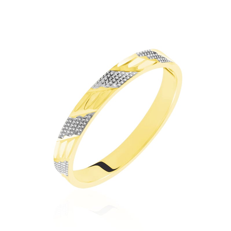 Alliance Or Bicolore Jaune Et Weiss Manig Fantaisie - Spannringe Unisex | OROVIVO