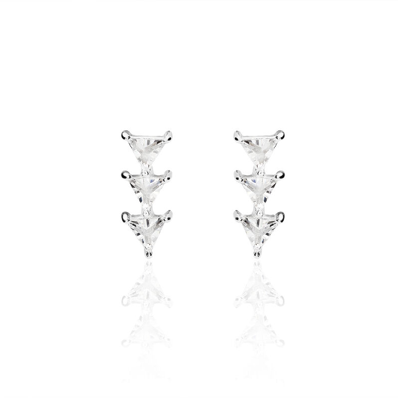 Boucles D'oreilles Argent Puces Triangle - Spannringe Damen | OROVIVO