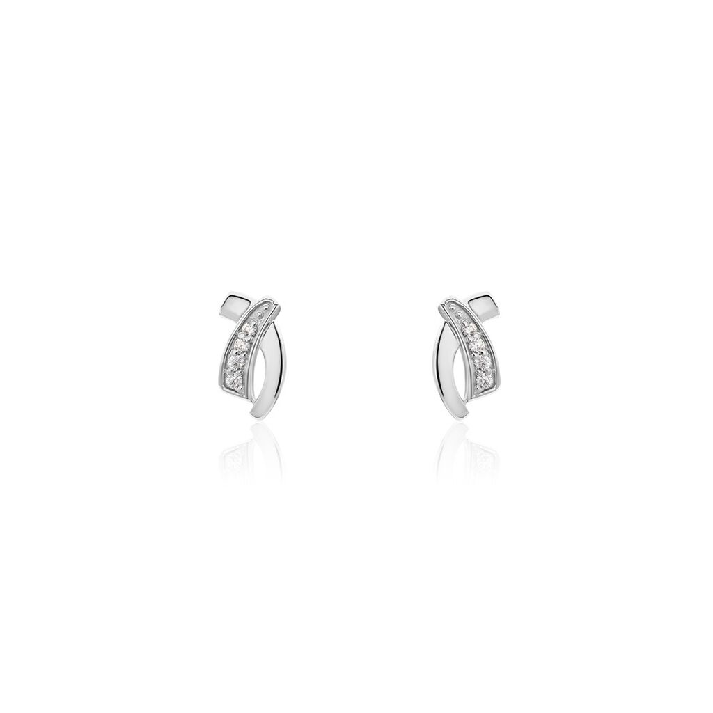 Damen Ohrstecker Silber 925 Zirkonia ---