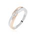 SACA Damen Ring Gold Bicolor Silber/Ros&eacute;gold 375 (9 Karat) Diamant Wei&szlig; 0,42 ct B 22 mm