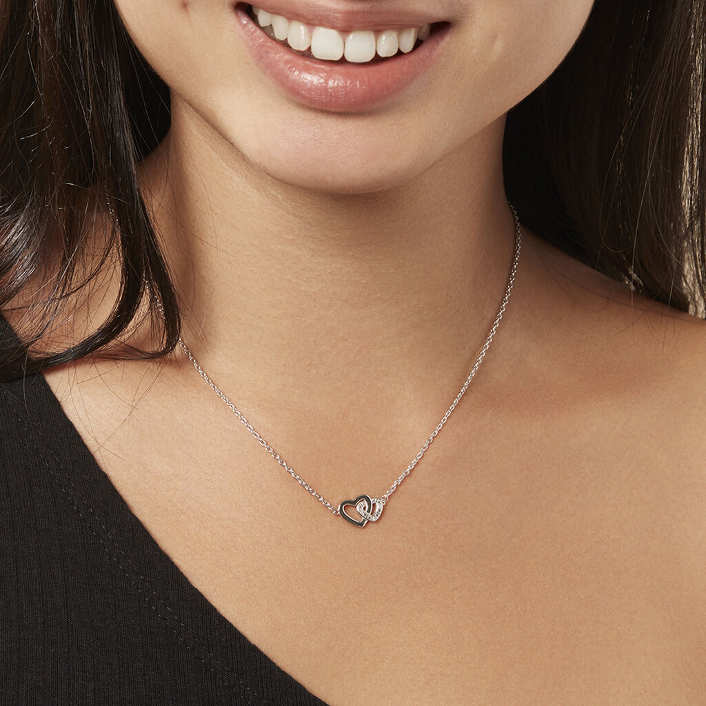 Damen Collier Silber 925 Diamant 0,01ct Herz Belina - Halsketten Damen | OROVIVO