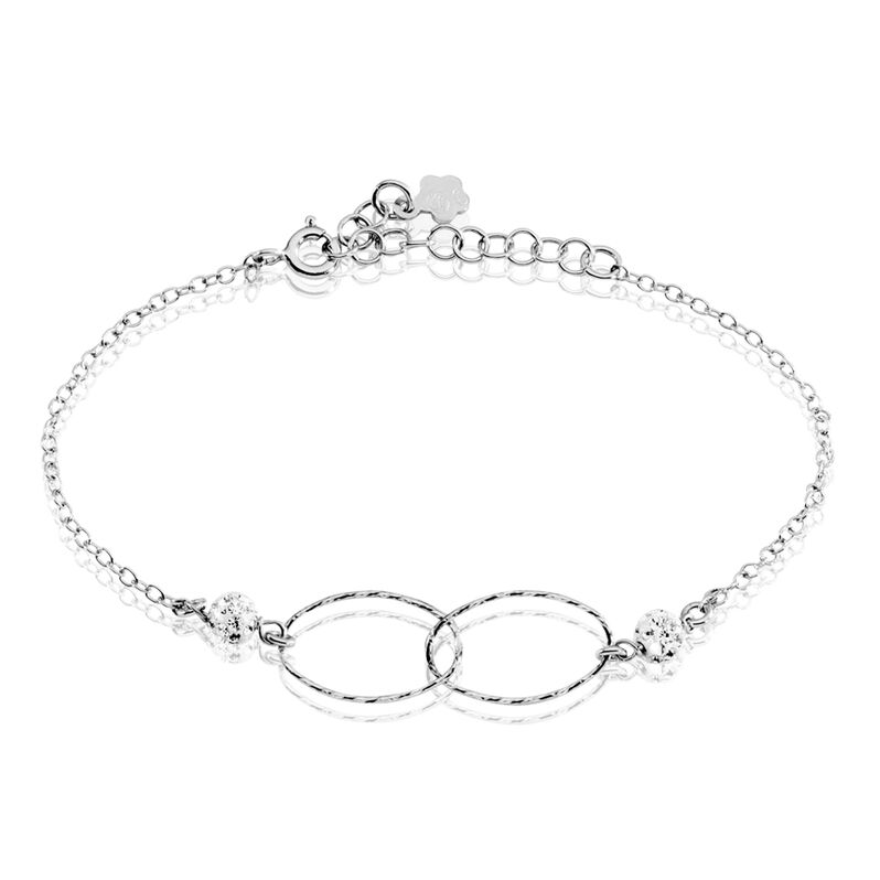 Bracelet Lucilla Argent Blanc Strass - Spannringe Damen | OROVIVO
