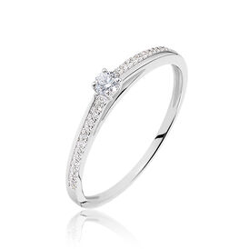 Damenring Weißgold 375 Diamanten 0,14ct Alexandra - Ringe mit Edelsteinen Damen | OROVIVO