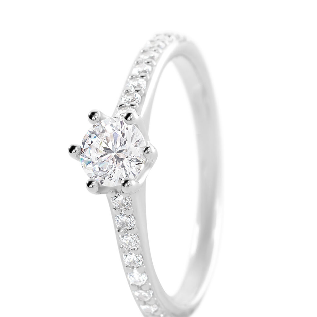 NERELLE Damen Ring Silber 925 Zirkonia Wei&szlig; 0,1 ct