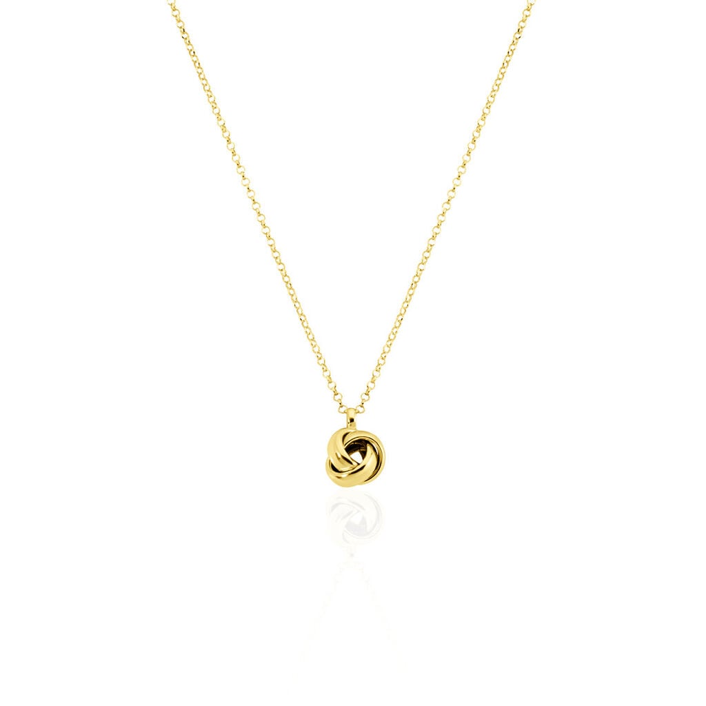 Juna Damen Collier Silber vergoldet 925 Knoten B 1,3 mm