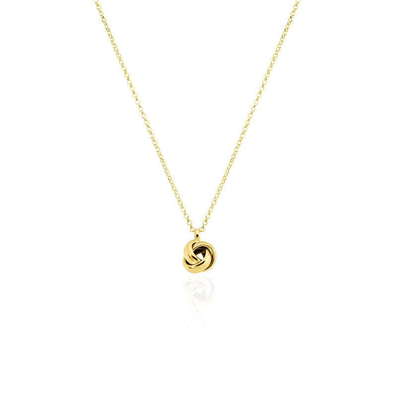 Juna Damen Collier Silber vergoldet 925 Knoten B 1,3 mm - Halsketten Damen | OROVIVO