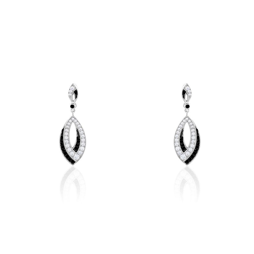 Damen Ohrringe Lang Silber 925 Zirkonia Multicolour Mandel Liv  - Ohrringe mit Stein Damen | OROVIVO