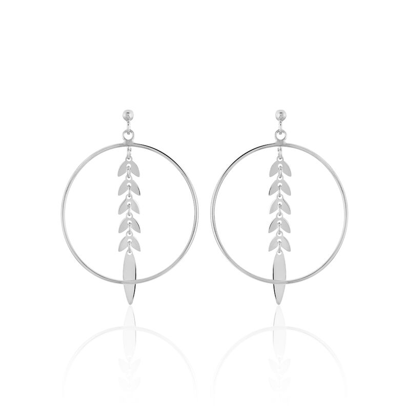 Damen Ohrstecker Lang Silber 925 Blatt Kreis - Ohrringe Damen | OROVIVO