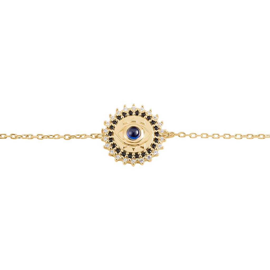 Bracelet Plaque Or Asterina Ronde œil Oxydes - Spannringe Damen | OROVIVO