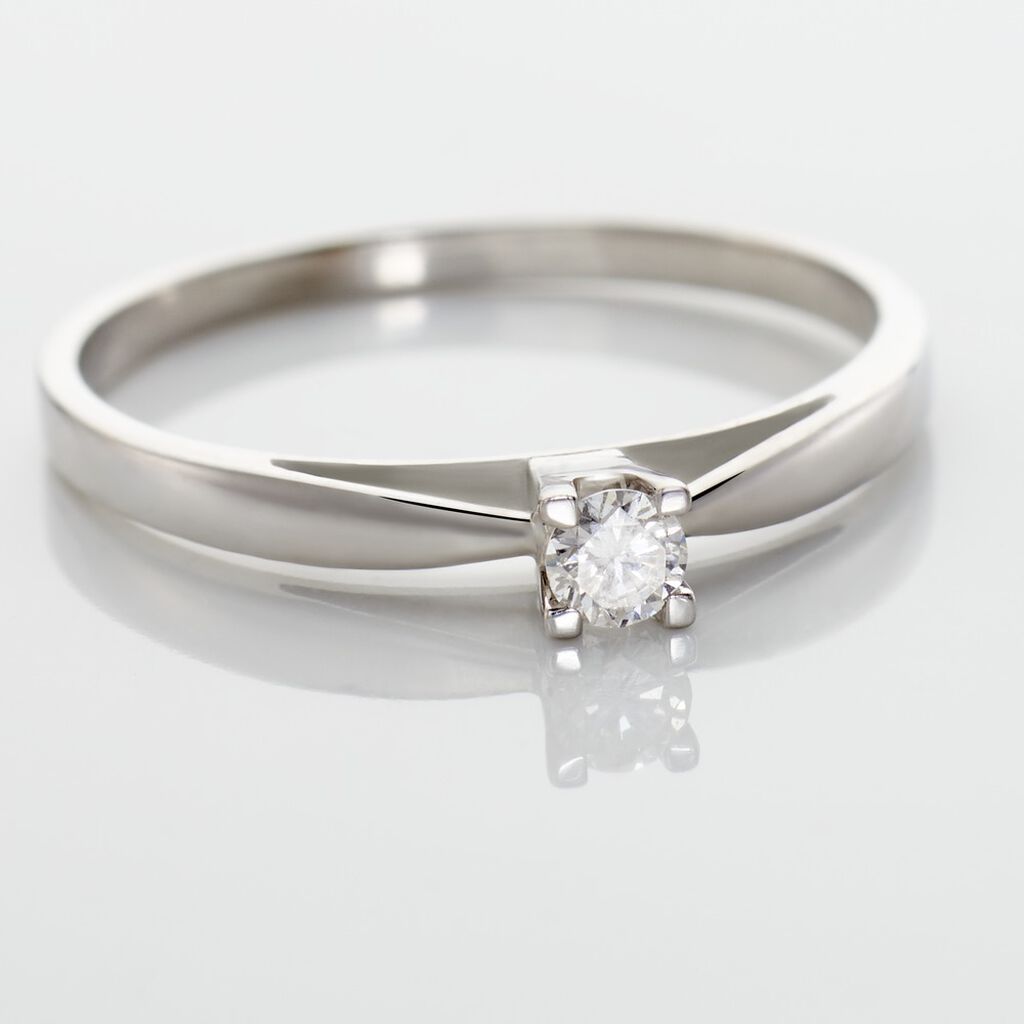 Bague Solitaire Morrigane Or Blanc Diamant - Spannringe Damen | OROVIVO