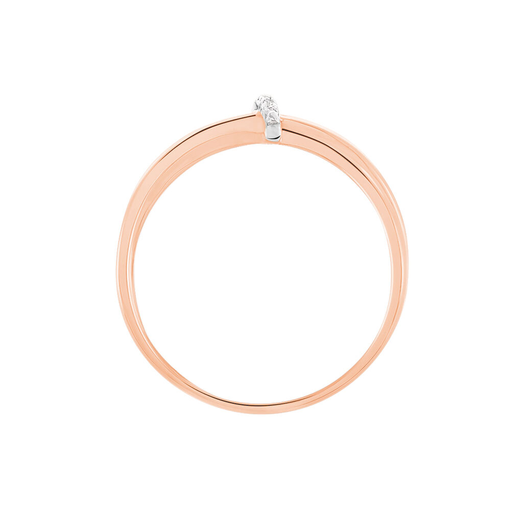Damen Ring Rosegold 375 Diamant 0,01ct Knoten Ilvia  - Ringe mit Stein Damen | OROVIVO