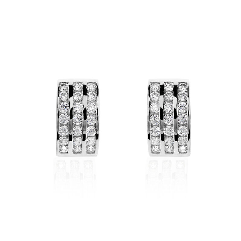 Demi Créoles Or Weiss Jacobea Oxyde De Zirconium - Spannringe Damen | OROVIVO