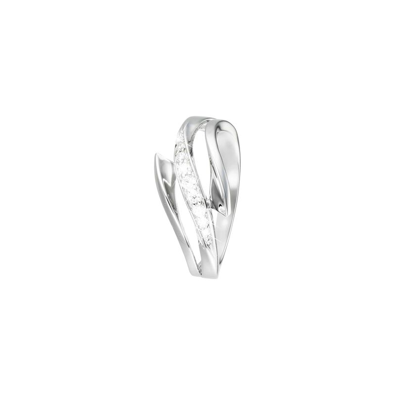 Anello in argento rodiato e zirconi - Spannringe Damen | OROVIVO