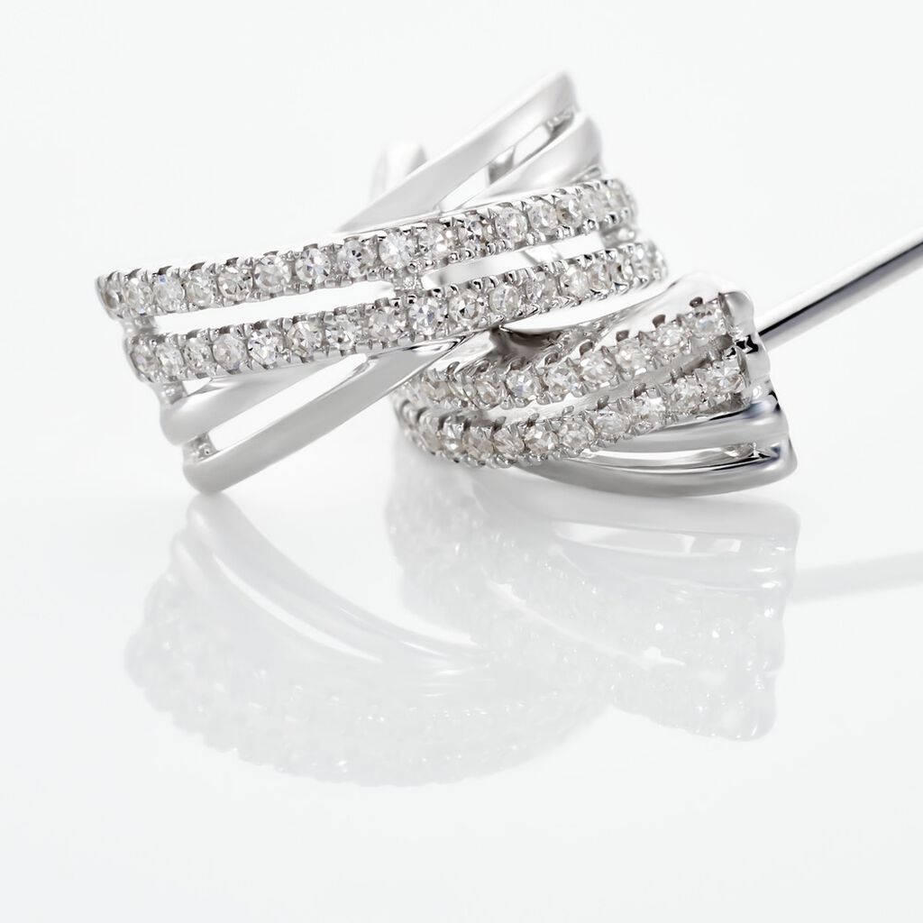 JULIANNE 3 Damen Ohrstecker Wei&szlig;gold 375 (9 Karat) Diamant Wei&szlig; 0,17 ct Kreuz